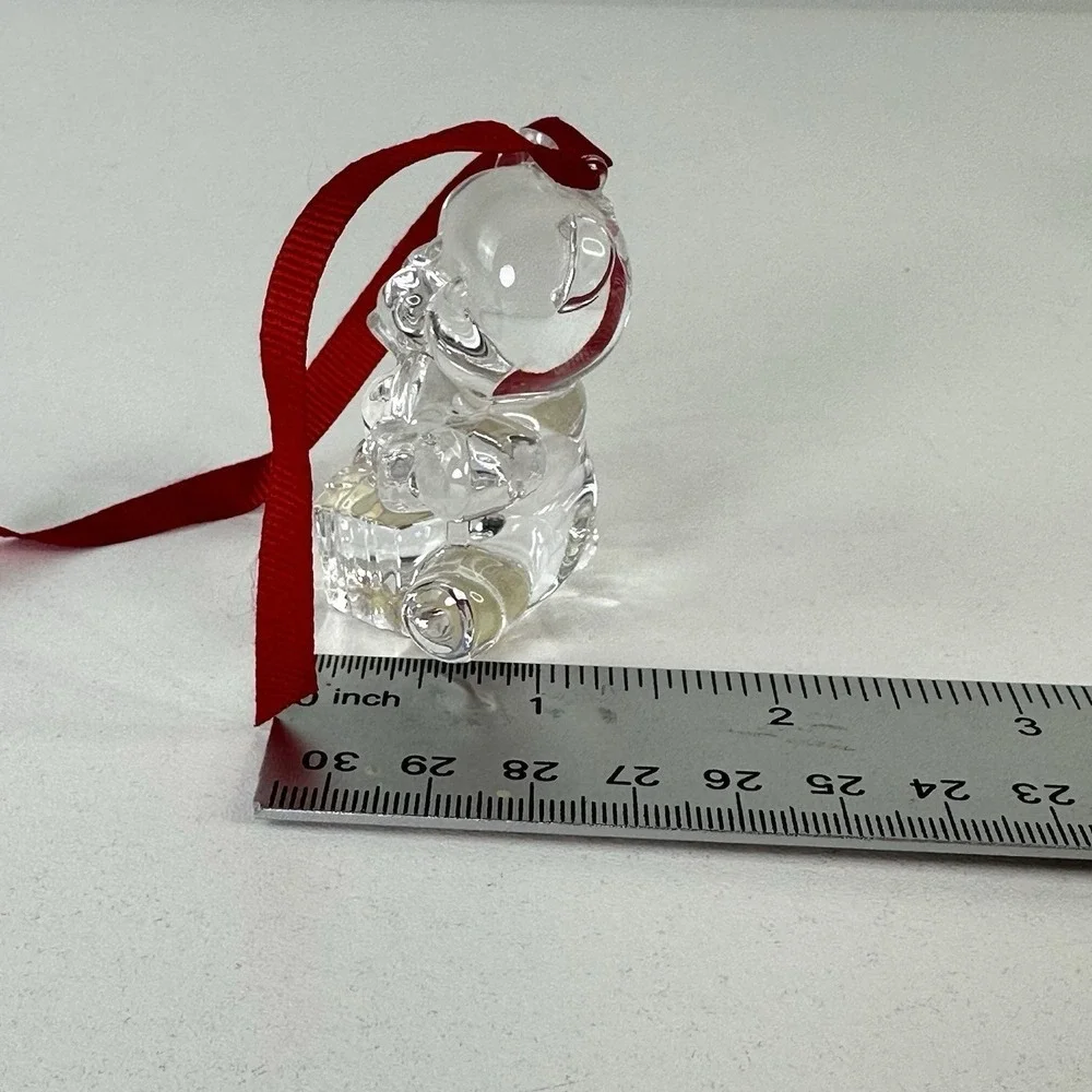 Set of 3 Marquis Waterford Crystal Christmas Ornaments Caroler Santa & Gift Bear